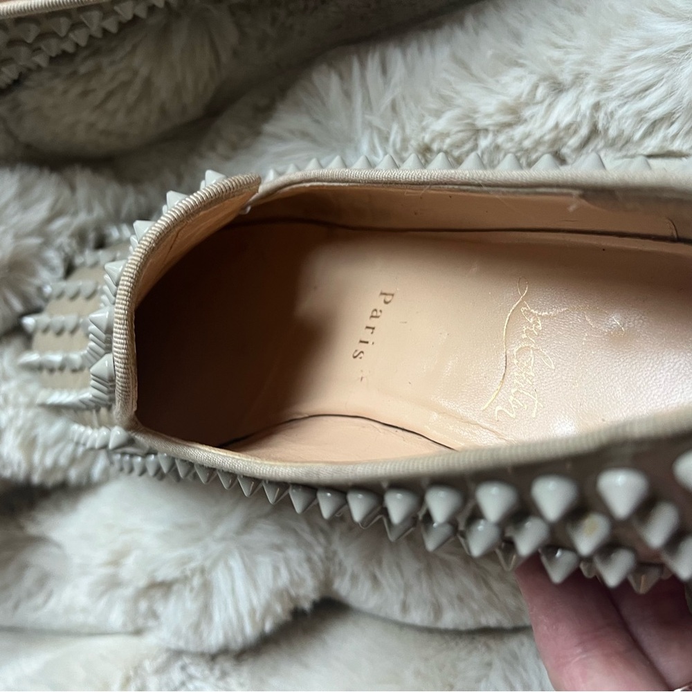 Christian Louboutin Taupe Studded Flats - Picture 6 of 7